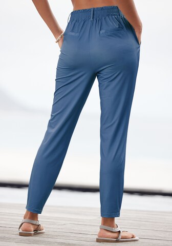 Effilé Pantalon de pyjama LASCANA en bleu