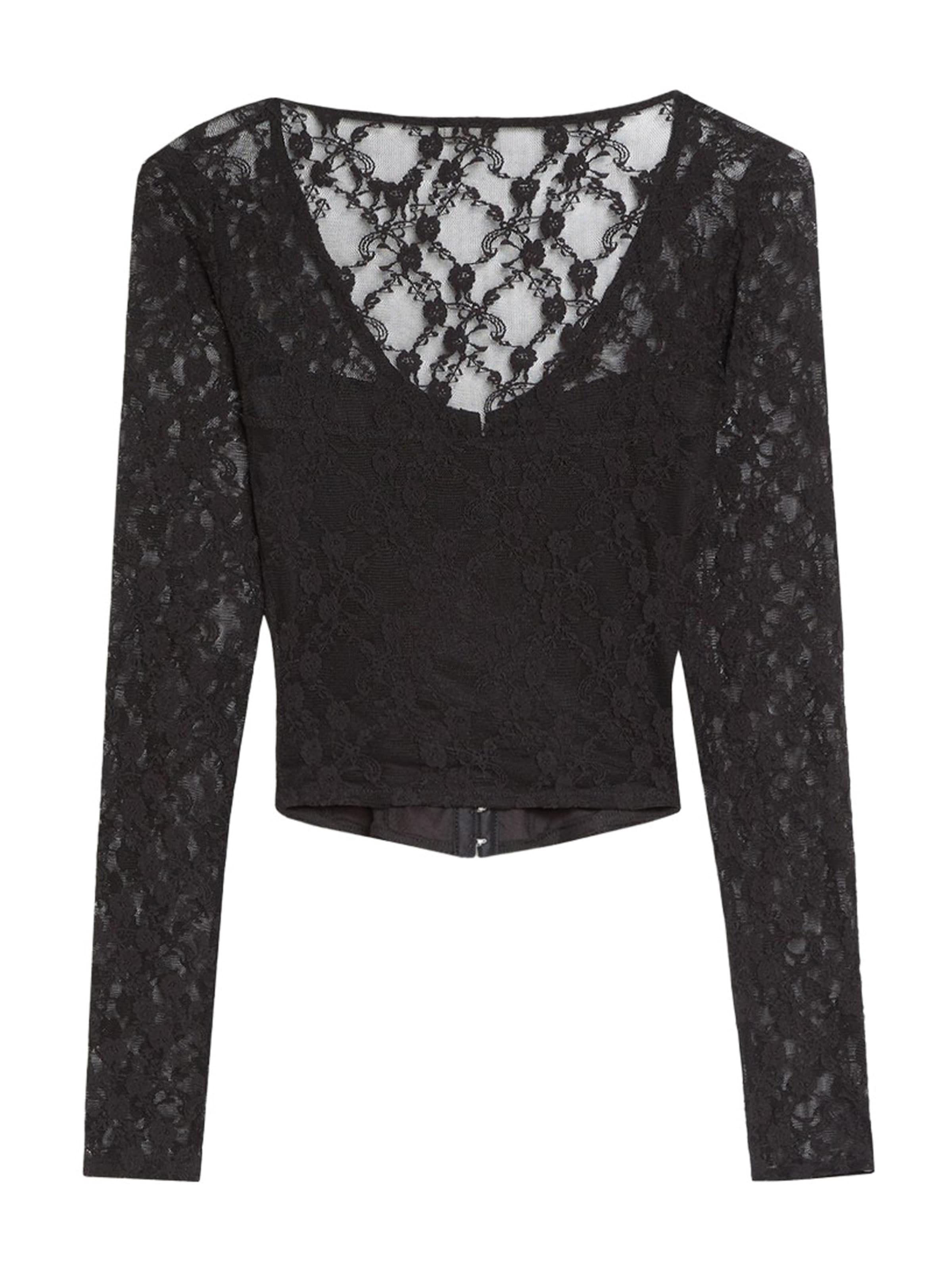 Camicia da donna di Bershka in nero: dietro