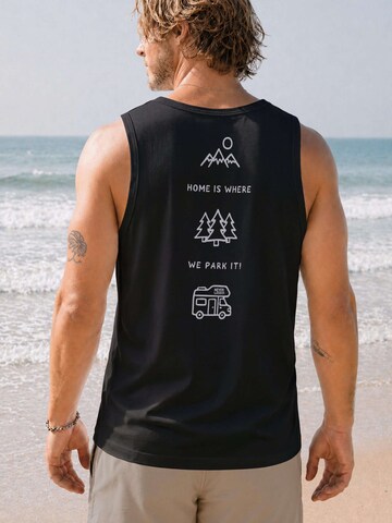 Neverless Shirt 'Minimalistic Camping'‌‌‌ in Schwarz