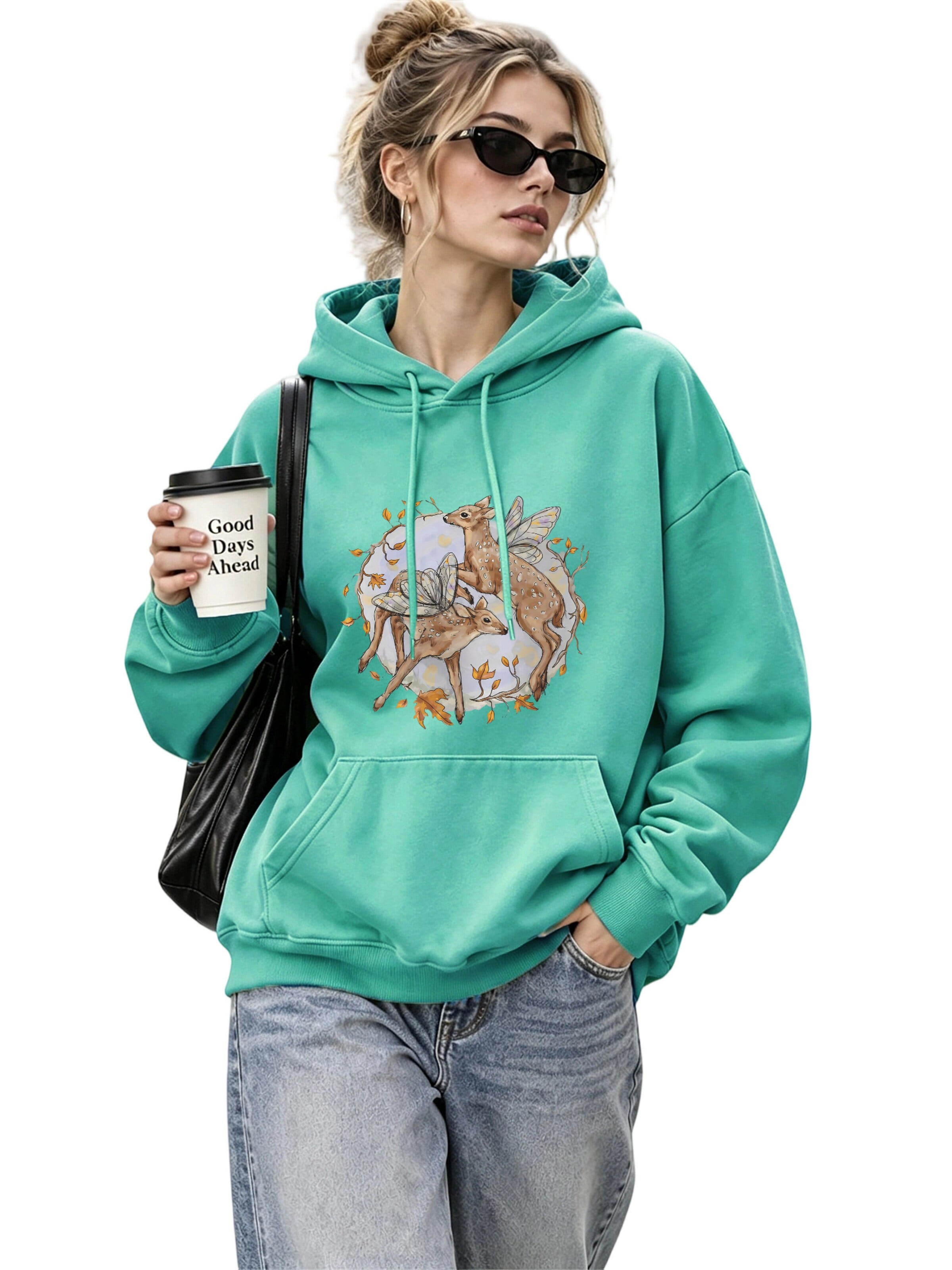 GORHEY Sweatshirt in Groen: voorkant