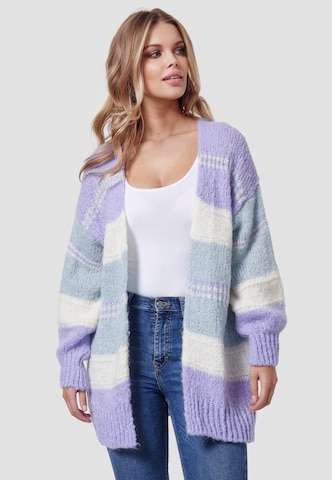 Decay Knit Cardigan in Purple: front