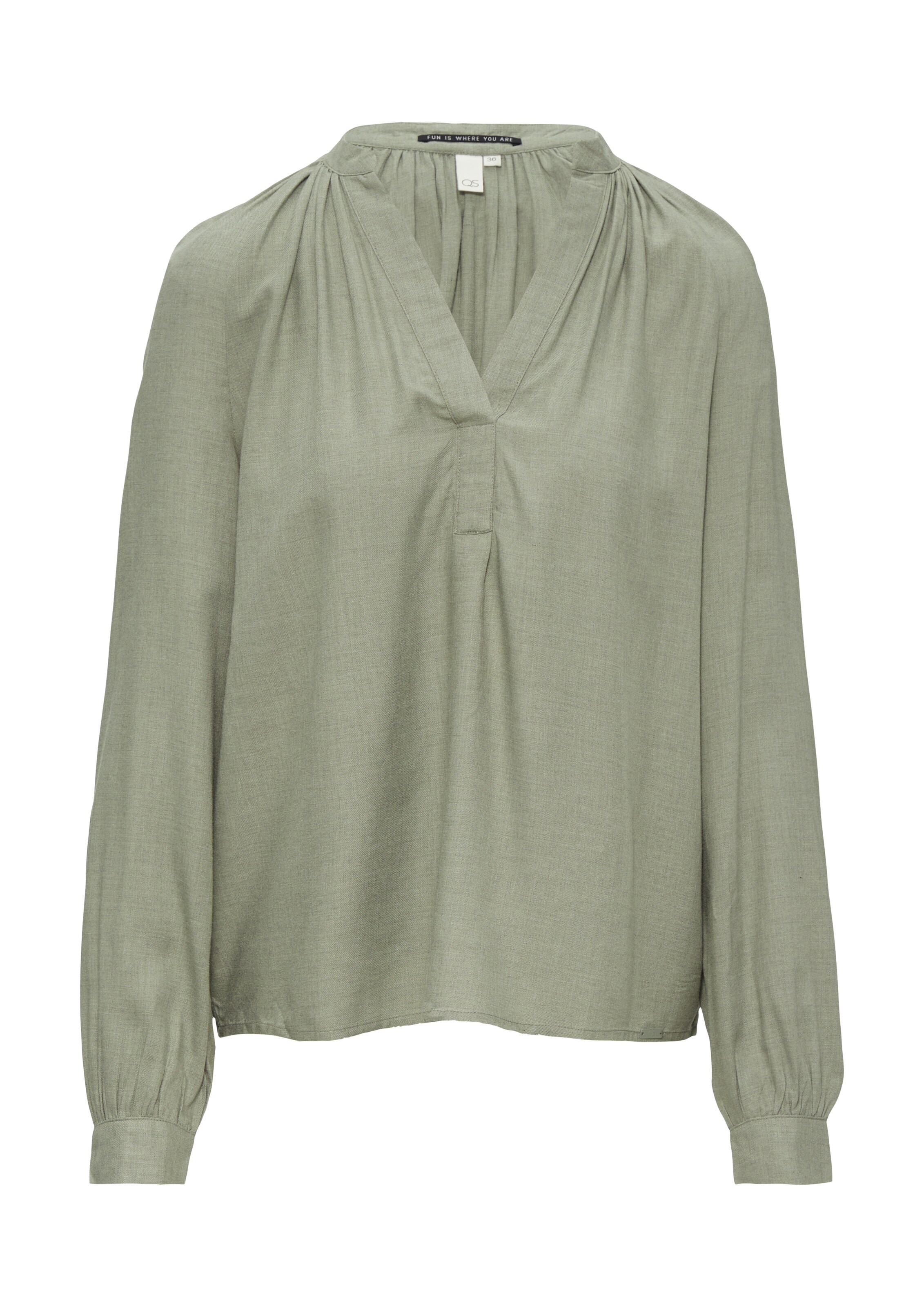 QS Blouse in Groen: voorkant