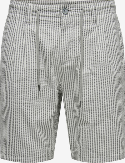 Klostuotos kelnės 'ONSLEO' iš Only & Sons, spalva – pilka / balta, Prekių apžvalga