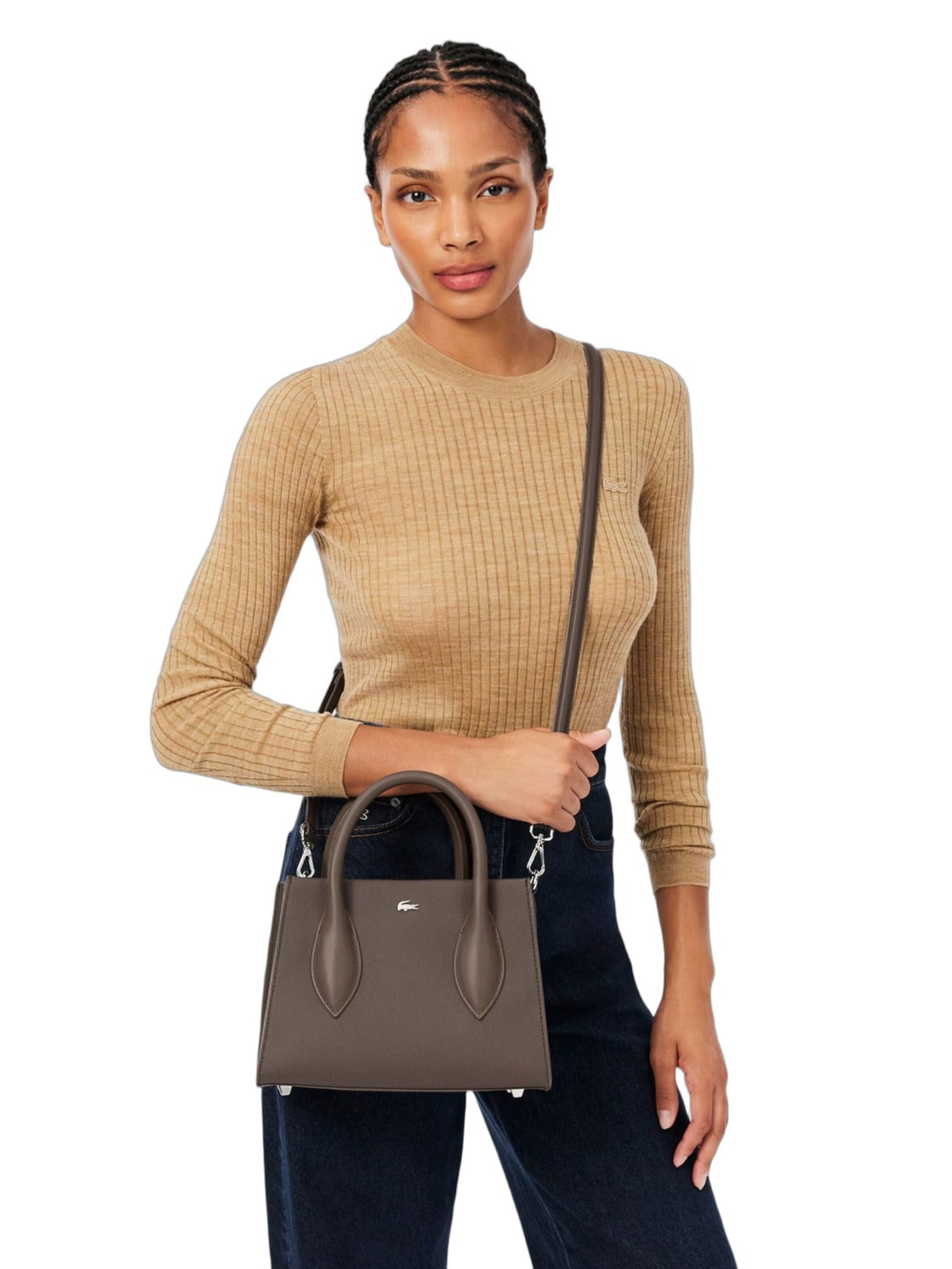 Borsa a mano 'Lacoste Sac à main Daily City Marron Foncé' di LACOSTE in marrone