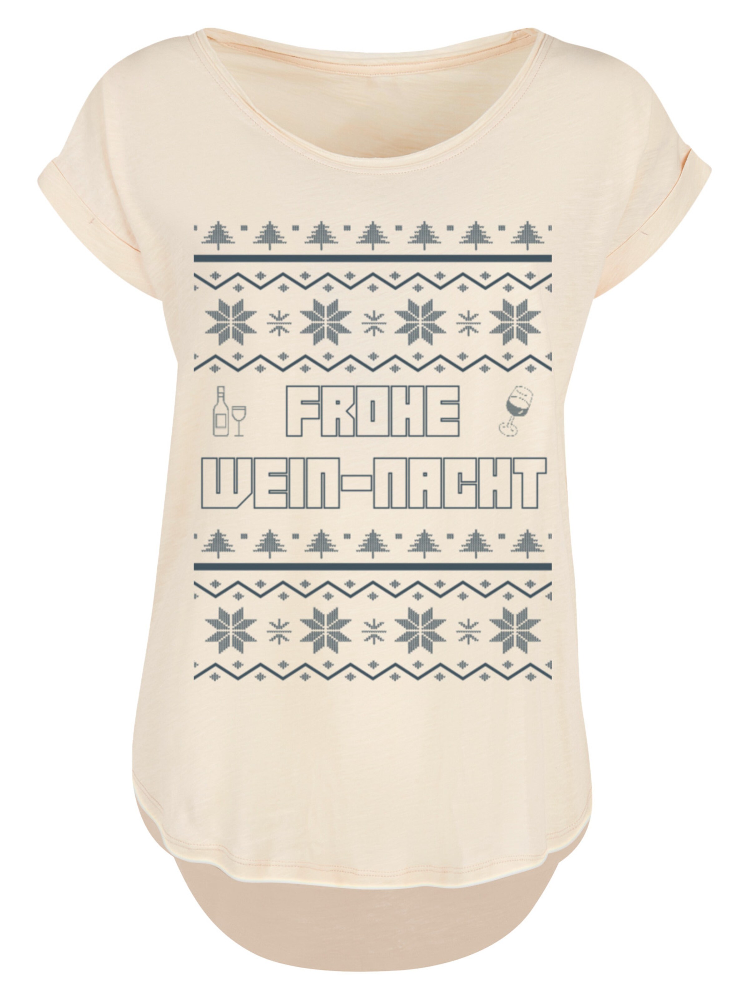 F4NT4STIC Shirt 'Frohe Wein-Nacht' in Beige: Vorderseite