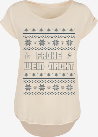 F4NT4STIC Shirt 'Frohe Wein-Nacht' in Beige: predná strana