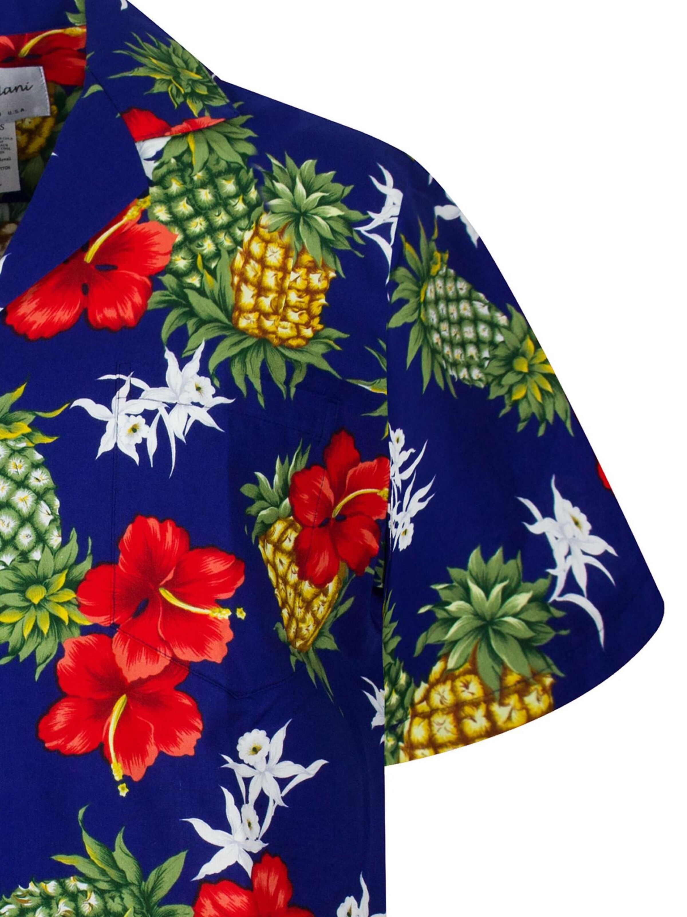 KY's Regular fit Overhemd 'Ananas' in Blauw