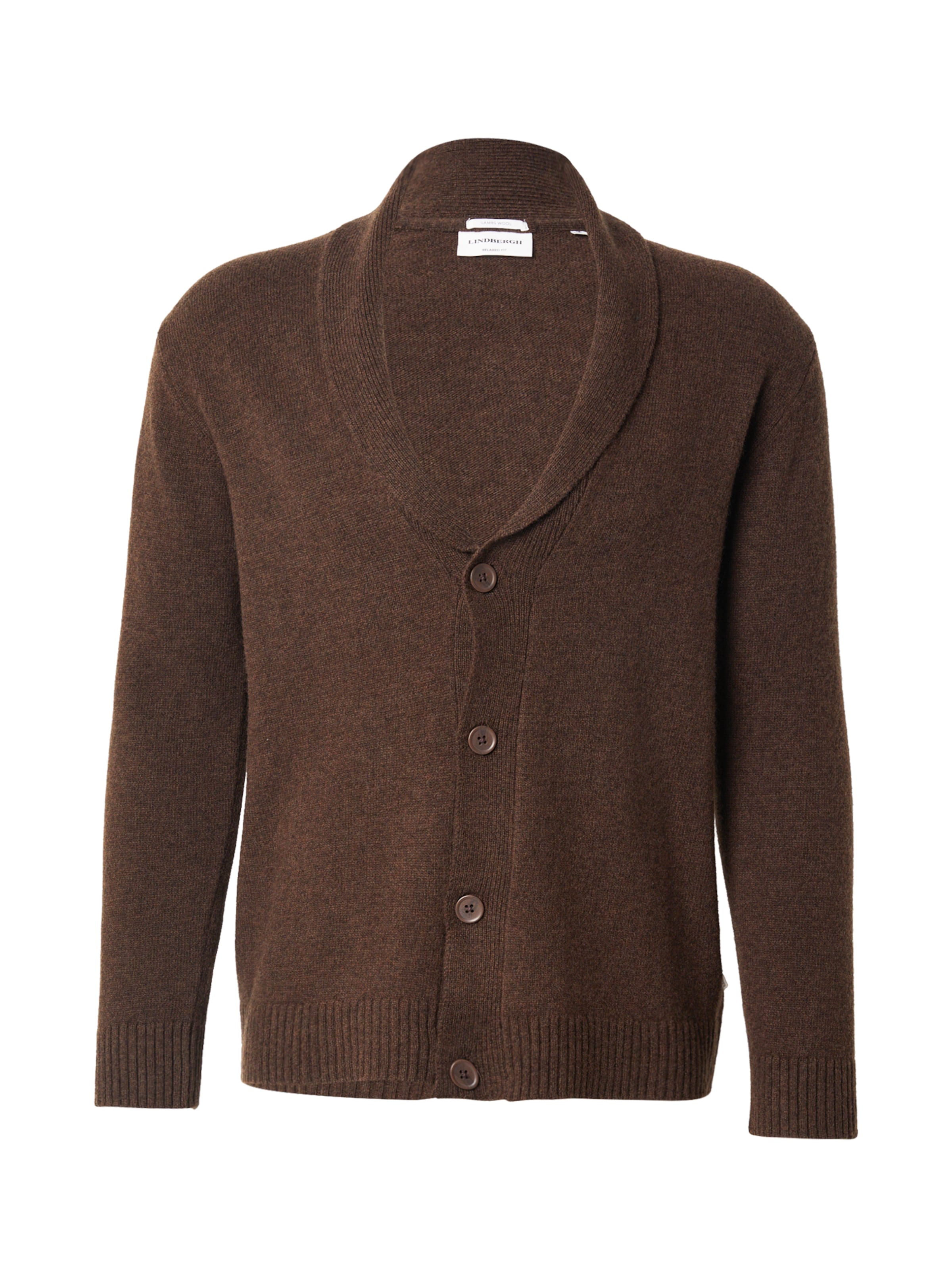 Lindbergh Πλεκτή ζακέτα σε καφέ: μπροστά