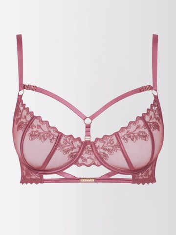 DOUVOS CONTOUR Balconette Bra 'BESTICKTER BH' in Purple