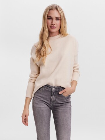 Vero Moda Petite Sweater 'Gold Needle' in Beige: front