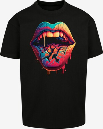 F4NT4STIC Shirt 'Drooling Lips' in Schwarz: predná strana