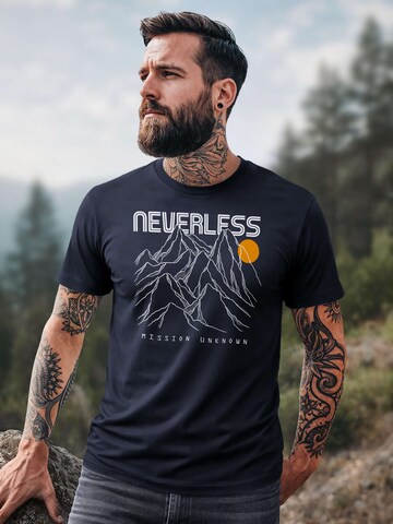 Neverless Shirt 'Gebirge'‌‌‌‌‌‌ in Blau