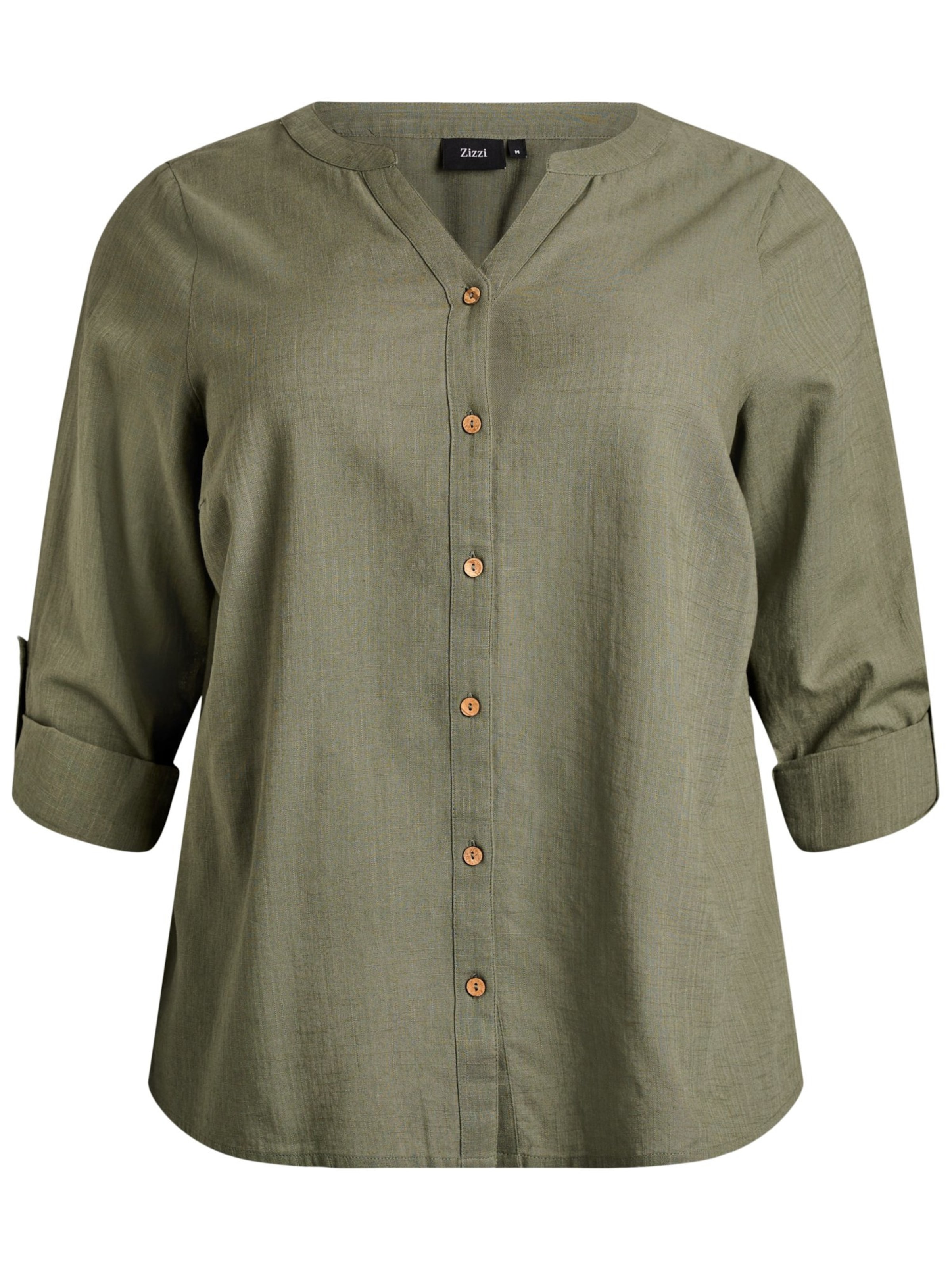 Camicia da donna 'CANANNA' di Zizzi in verde: frontale