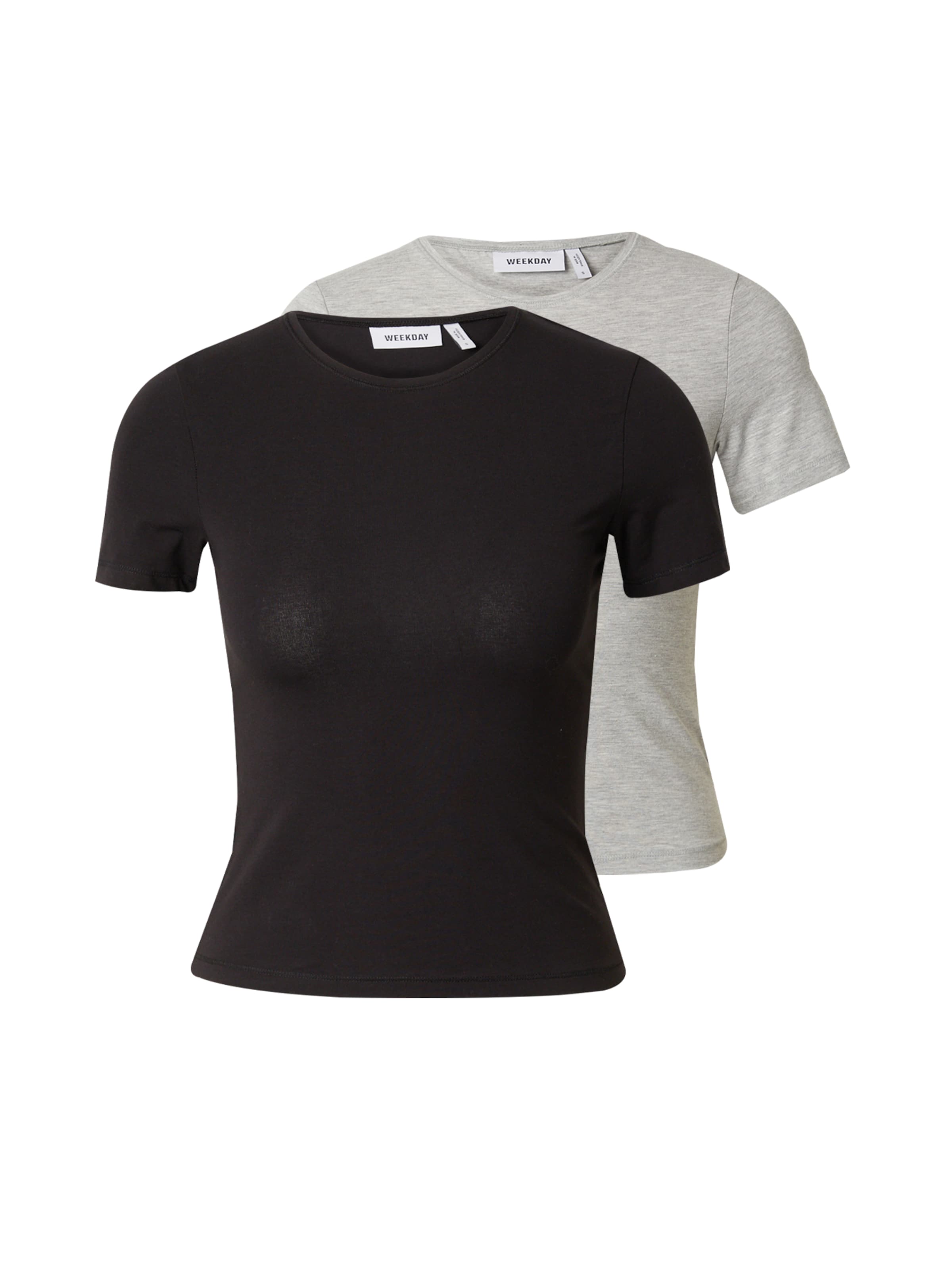 T-shirt WEEKDAY en gris : devant