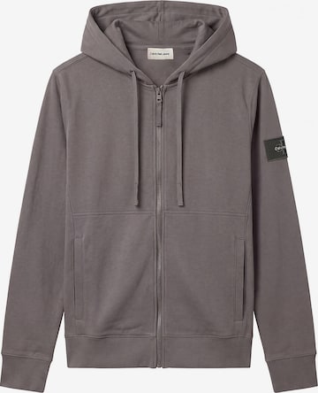 Veste de survêtement Calvin Klein Jeans en gris : devant
