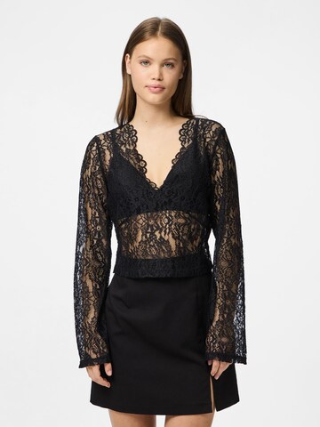 PIECES Blouse 'PCAmina' in Black: front