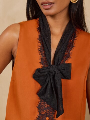 Chemisier love & roses en orange