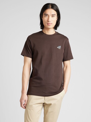 T-Shirt 'GARLAND' SELECTED HOMME en marron : devant