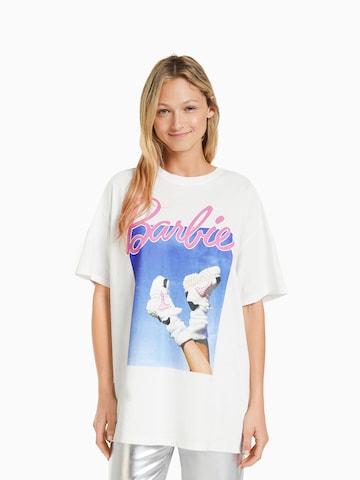 T-shirt Bershka en blanc : devant