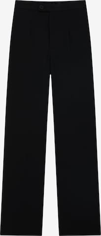 Pull&Bear Wide leg Trousers in Black: front