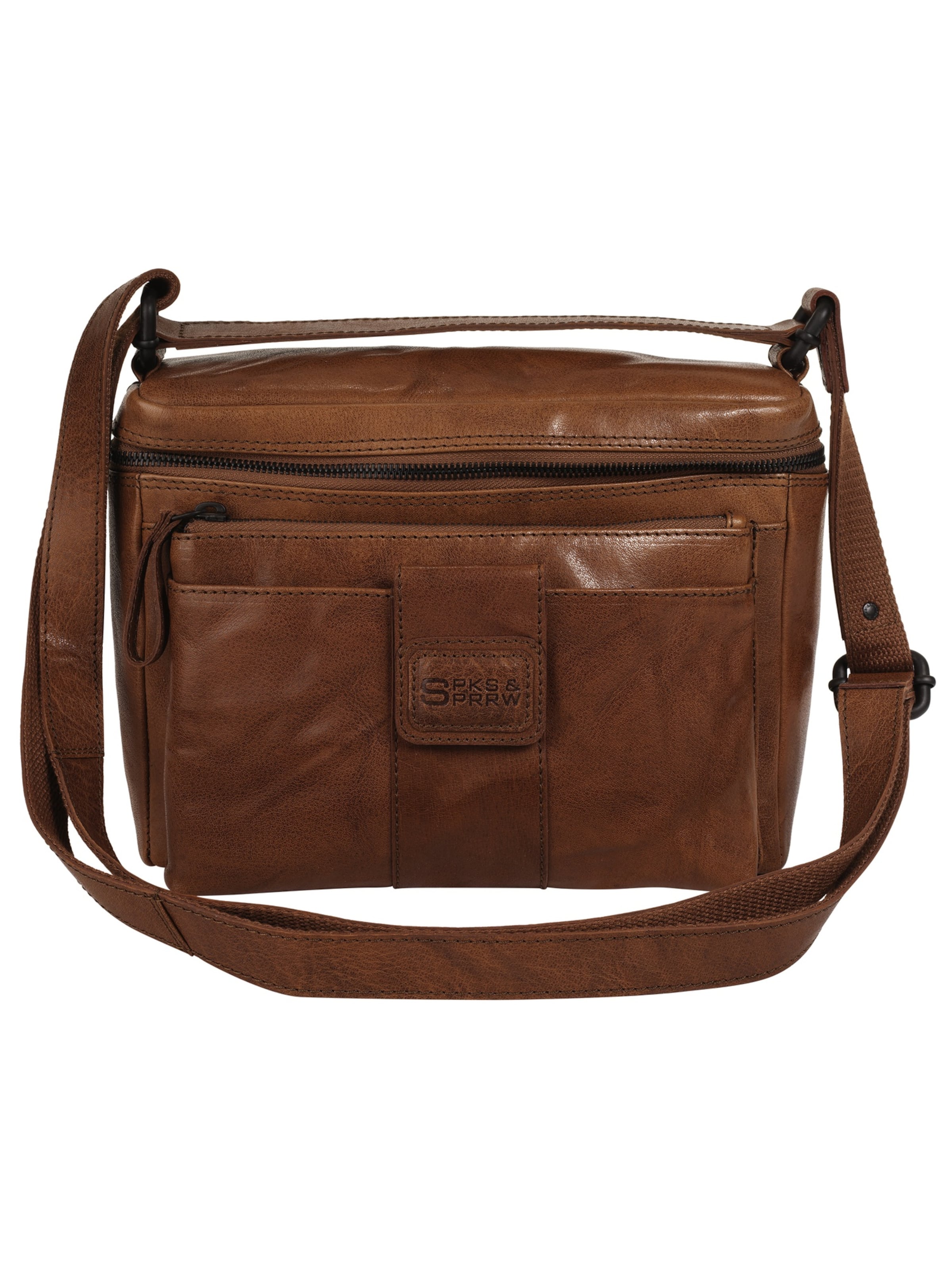 Spikes & Sparrow Crossbody Bag in Brown: front