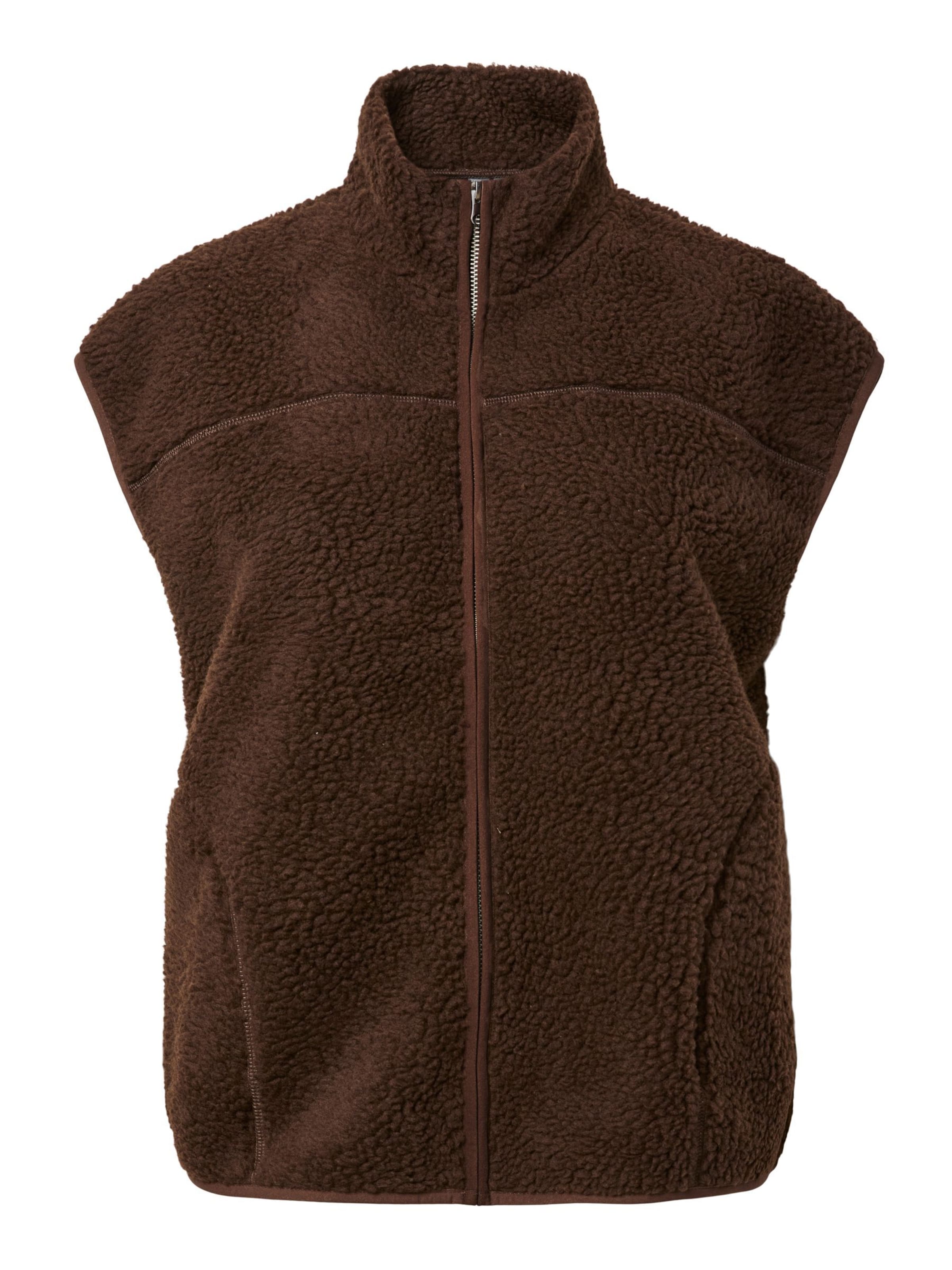 PIECES Bodywarmer 'PCSADIA' in Bruin: voorkant