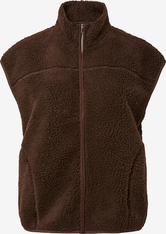 Gilet 'PCSADIA' PIECES en marron : devant