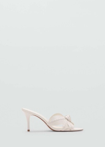 MANGO Pantolette 'Flower' in Beige