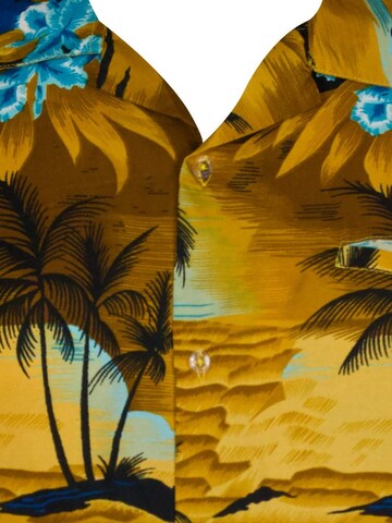 King Kameha Regular Fit Hemd 'Surf'‌‌‌‌‌‌‌ in Braun