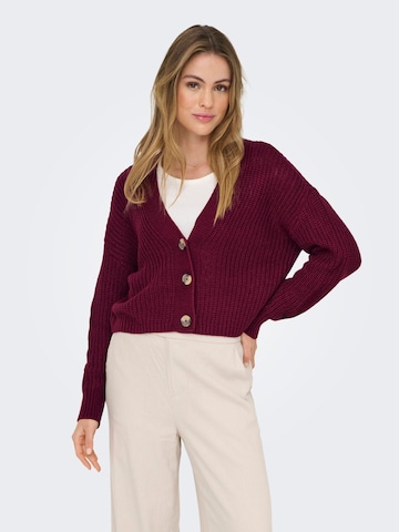 ONLY Gebreid vest 'ONLCarol' in Rood: voorkant