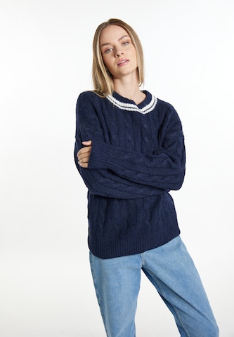 DreiMaster Maritim Sweater 'Eissegler' in Blue: front