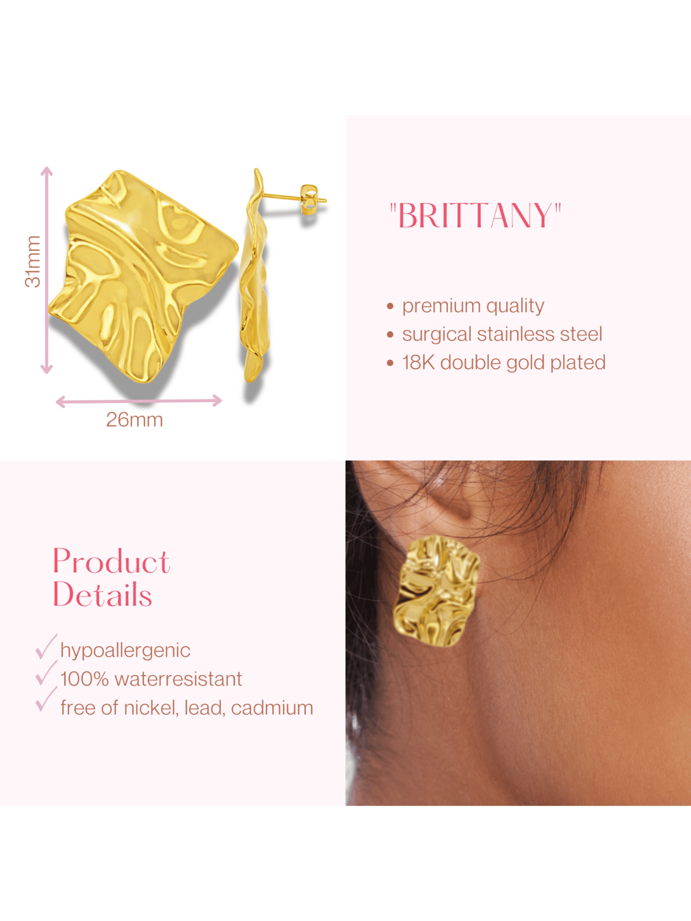 ARS-ARGENTI Earrings 'BRITTANY' in Gold