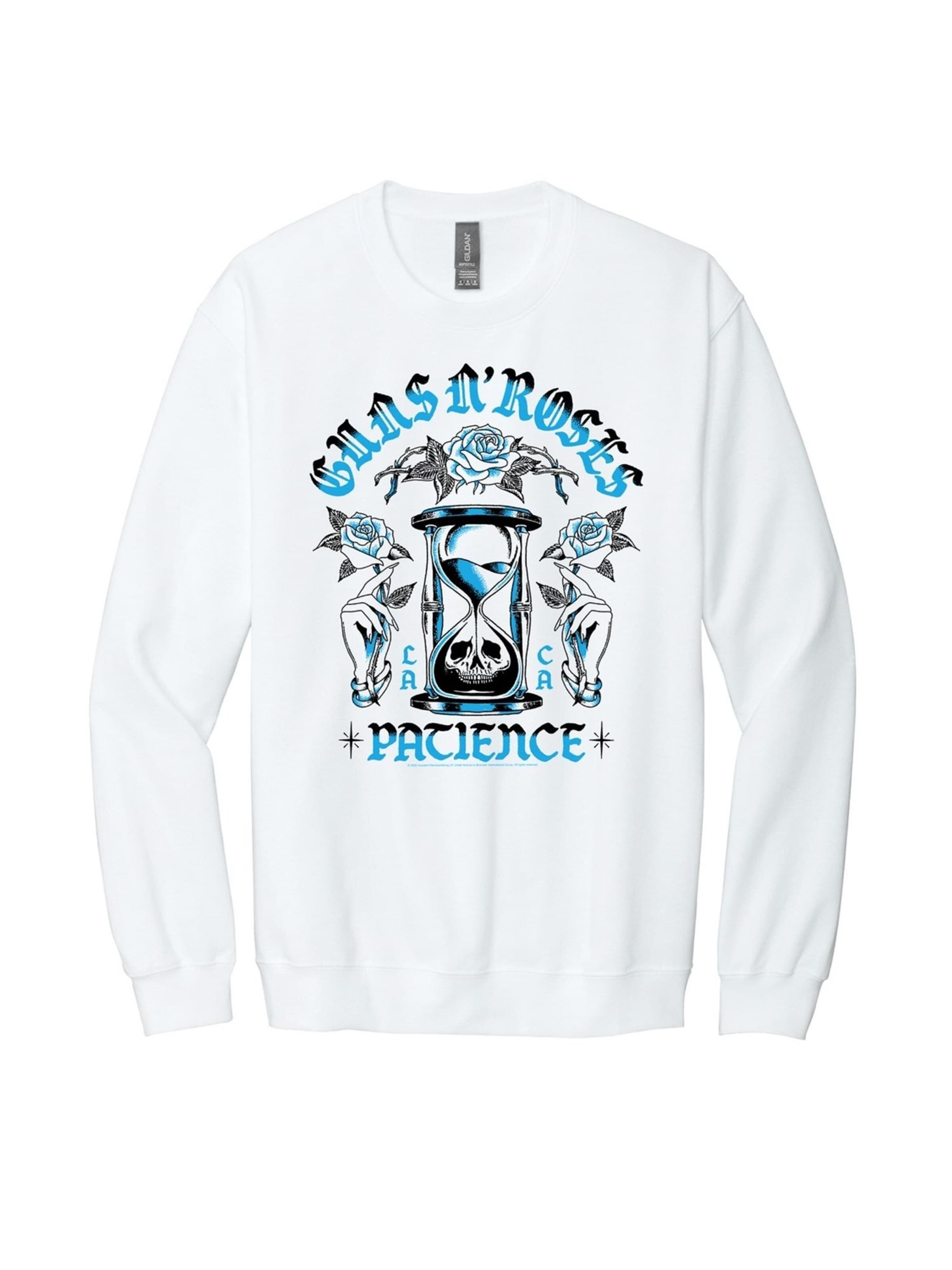 GUNS N' ROSES Sweatshirt 'Roses Hour Glass' in White: front