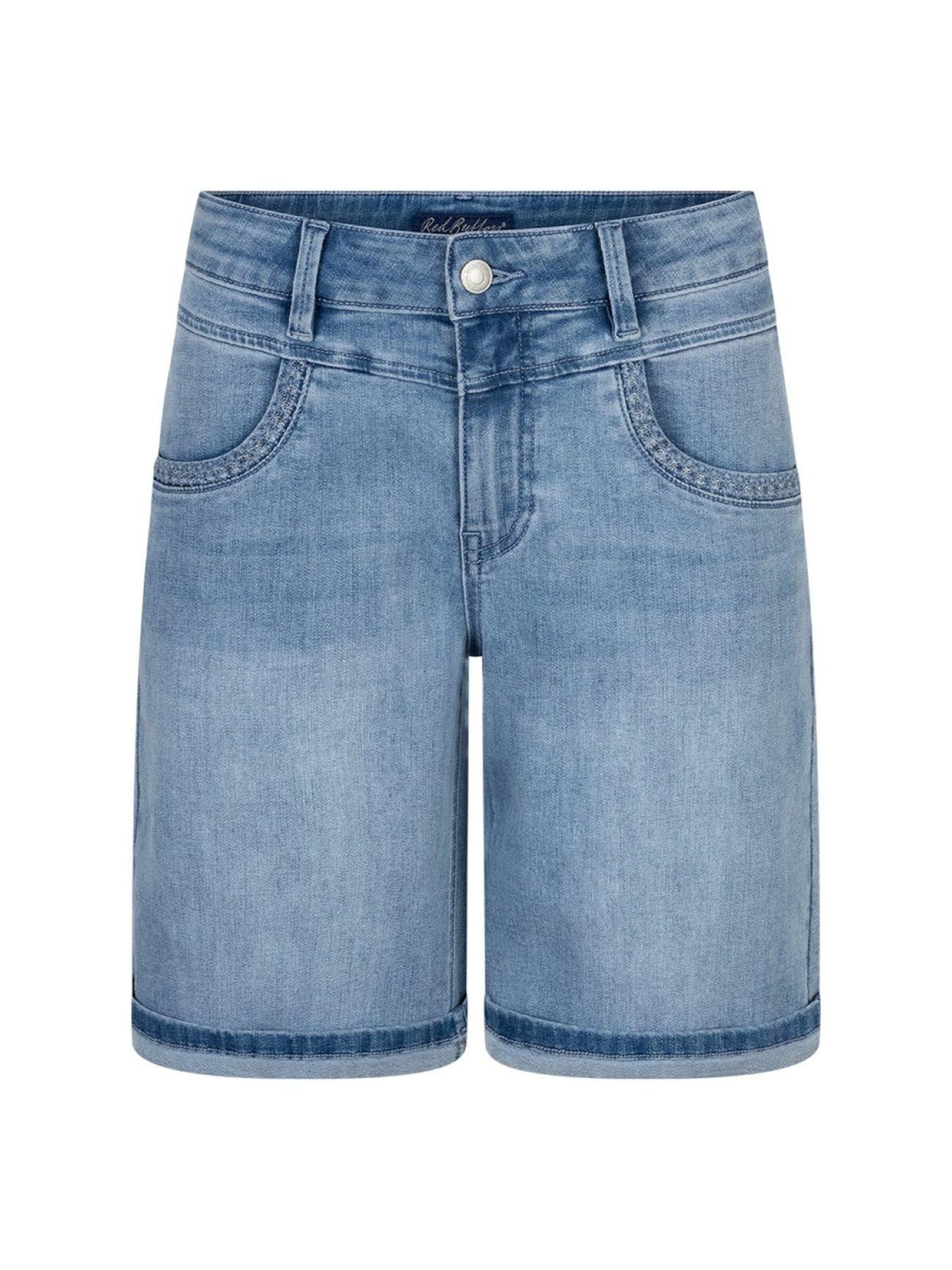 Red Button Regular Broek 'Red Button Sienna short stone' in Blauw: voorkant
