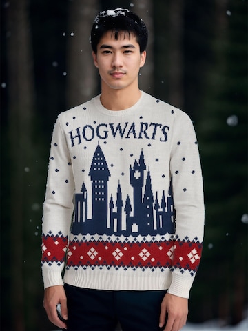 Harry Potter Pullover 'Weihnachtspullover Hogwarts' in Weiß