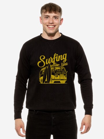 Sweat-shirt 'Surfing Time' Cotton Prime en noir : devant