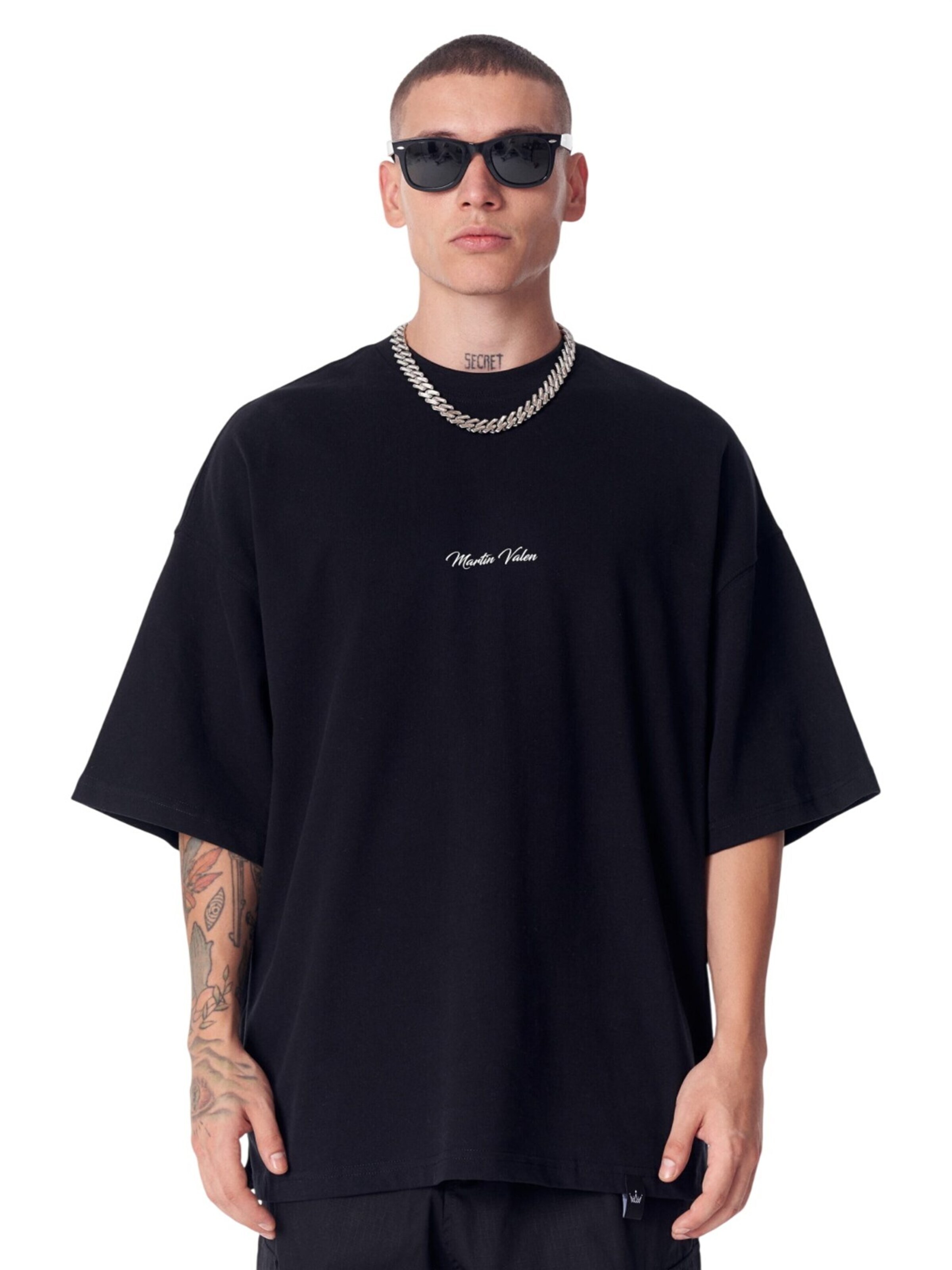 MARTIN VALEN Shirt in Zwart: voorkant