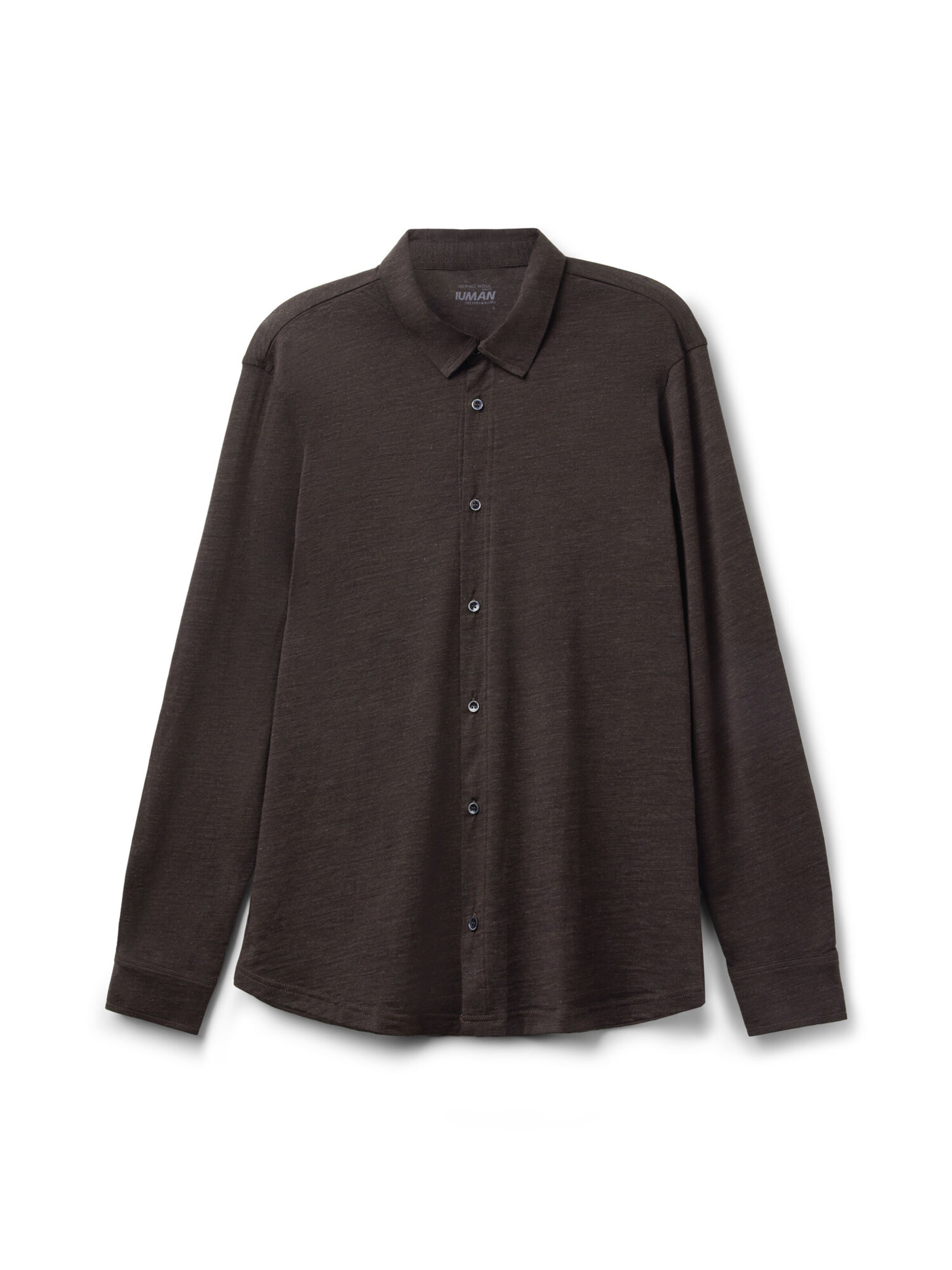 IUMAN Intimissimi Button Up Shirt in Brown: front