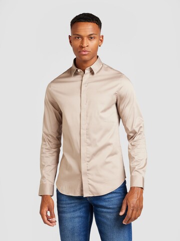 bēšs ARMANI EXCHANGE Slim fit Krekls '8NZCBD ZN10Z': no priekšpuses