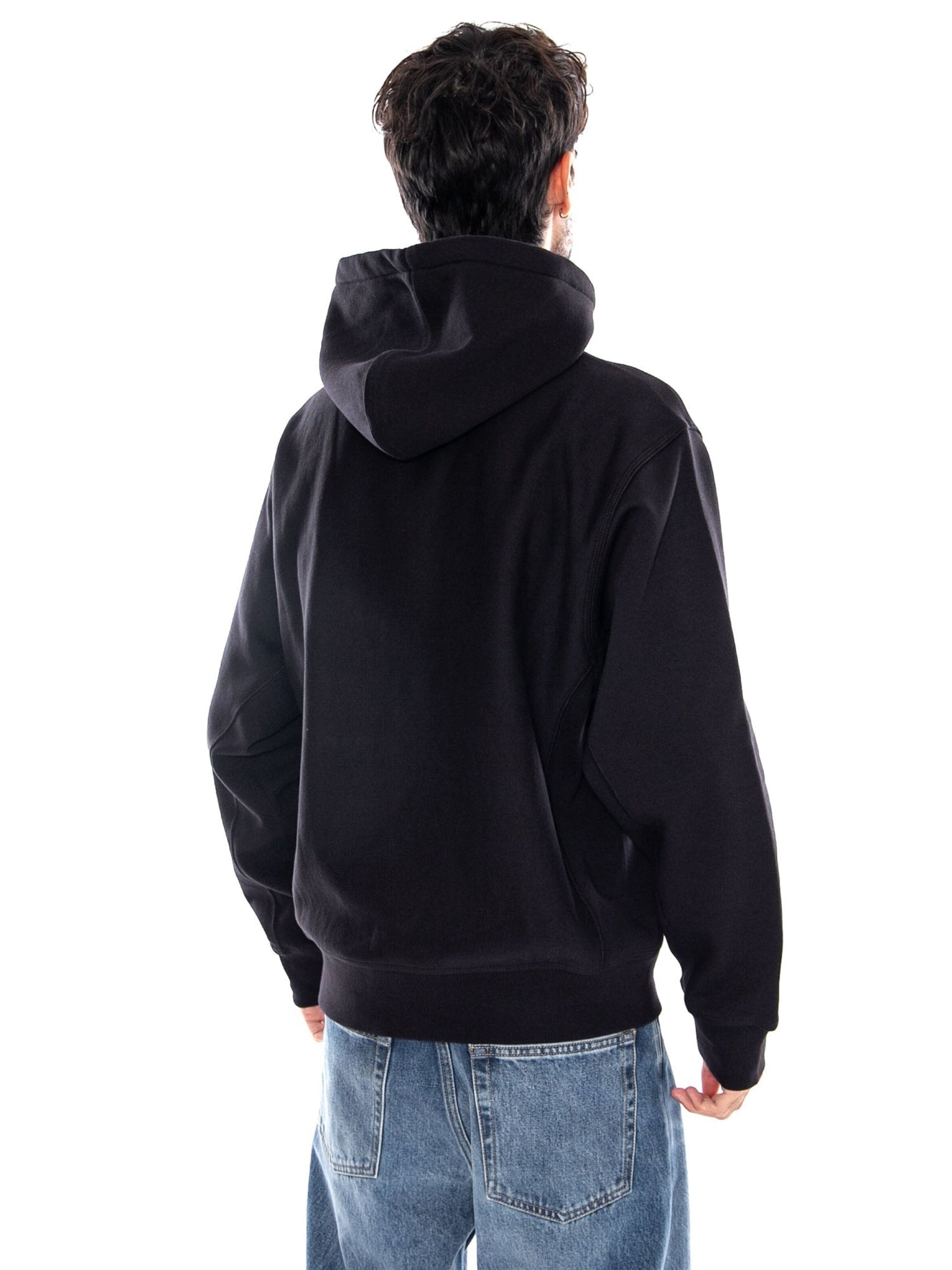Carhartt WIP Sweatshirt 'HOODED AMERICAN SCRIPT SWEAT BLACK' in Zwart