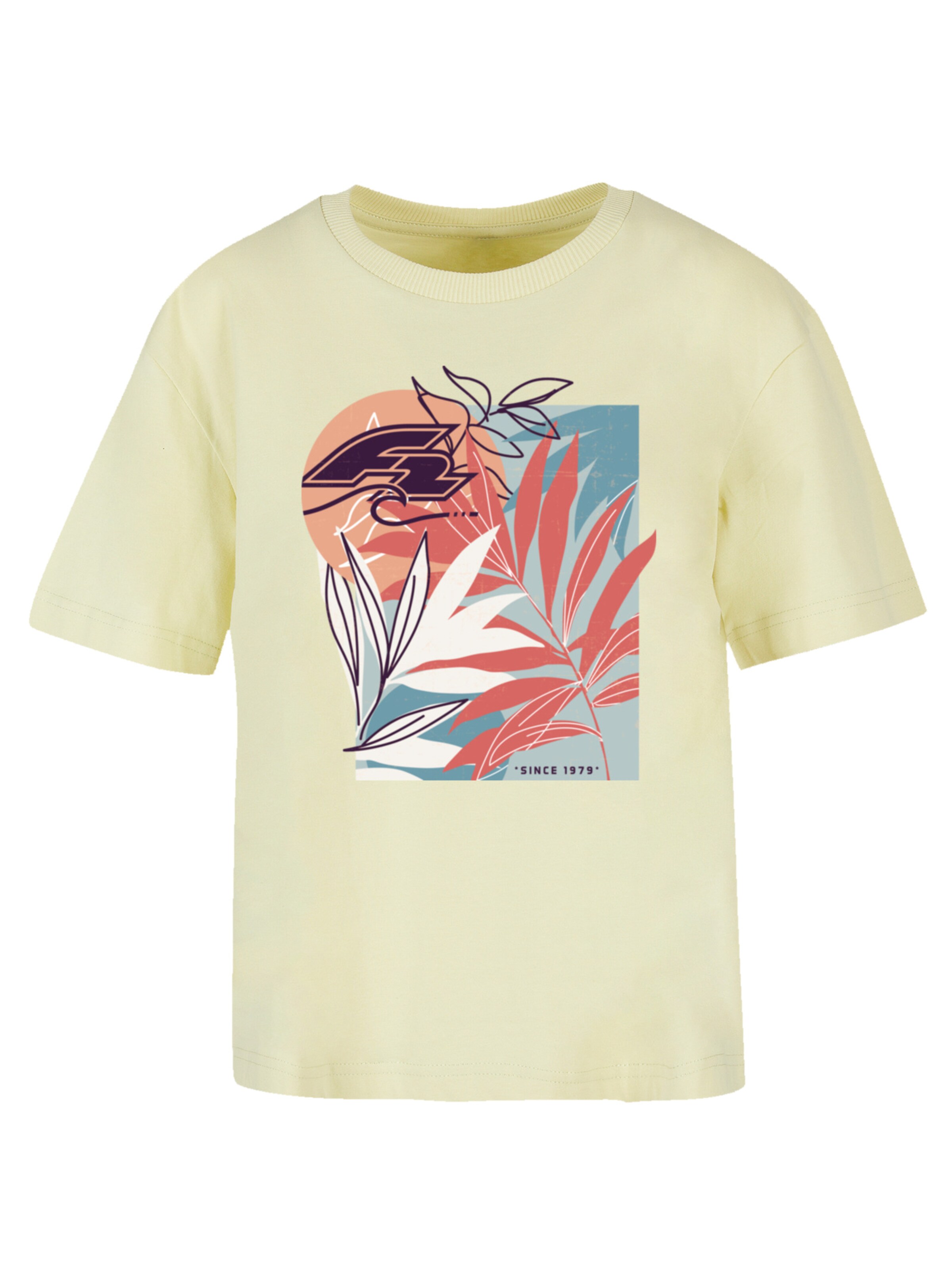 F2 T-Shirt 'Beach Vibes Sommer Style' in Gelb: Vorderseite