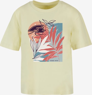 F2 T-Shirt 'Beach Vibes Sommer Style' in Gelb: Vorderseite