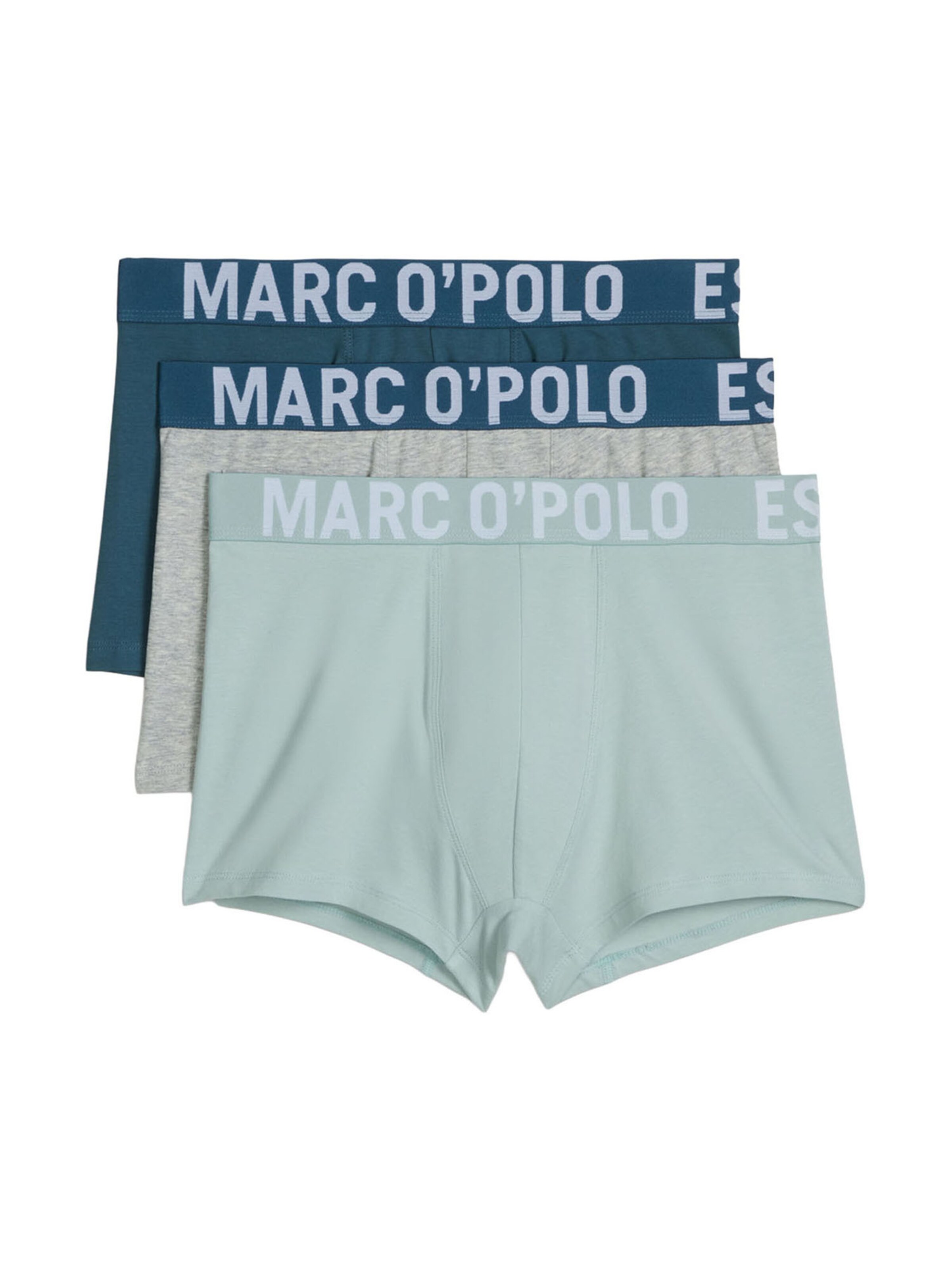 Marc O'Polo Boxers ' Essentials ' en bleu / gris chiné / menthe, Vue avec produit