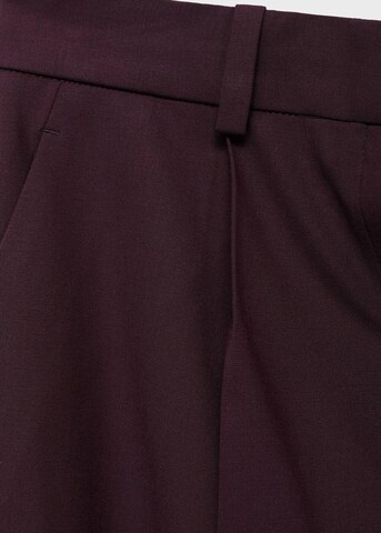 MANGO Loose fit Pleated Pants in Red