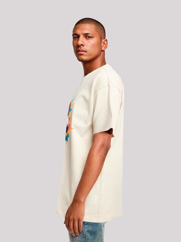 T-Shirt 'Bunte Fußball Grafik' F4NT4STIC en beige