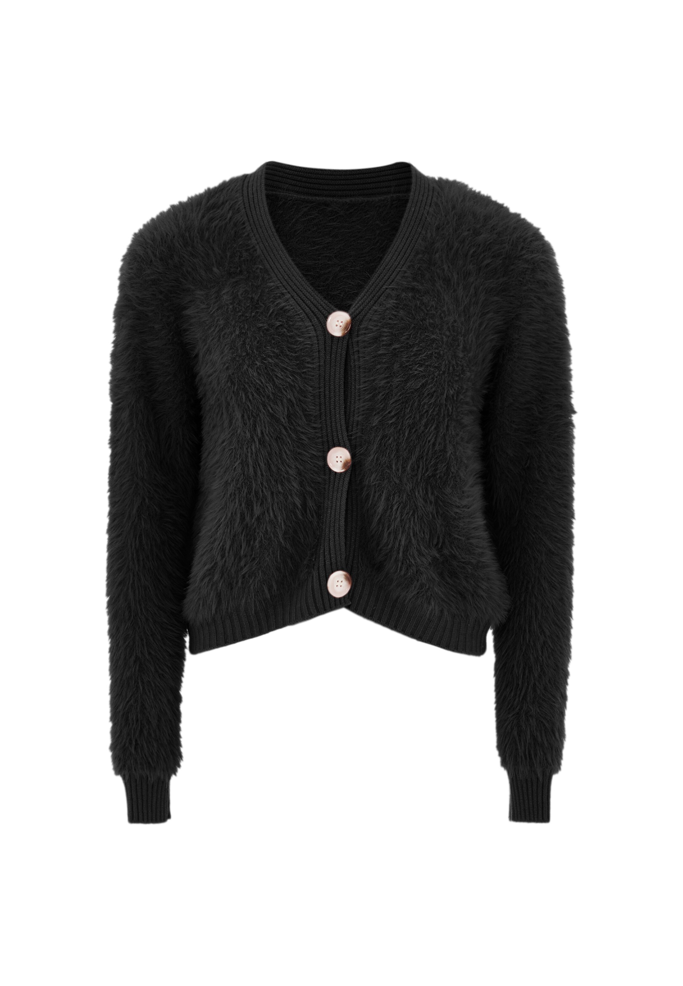 Poomi Strickjacke in Schwarz: Vorderseite