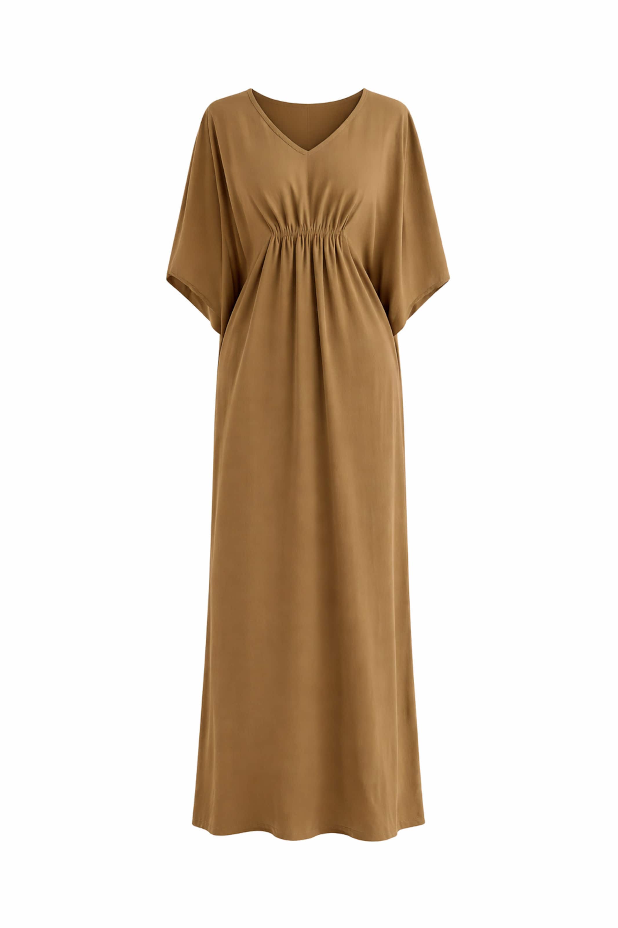 Elara Dress in Beige: front