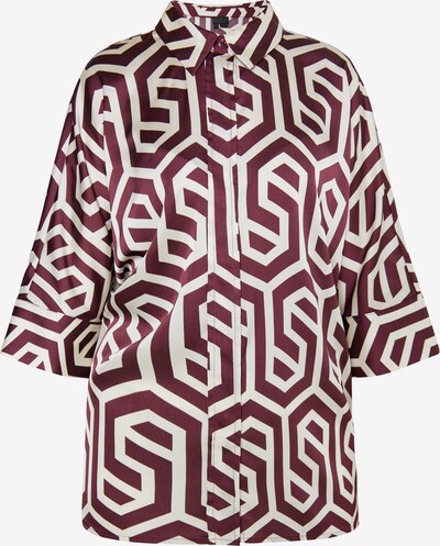 Camicia da donna DreiMaster Klassik di colore borgogna / bianco lana, Visualizzazione prodotti