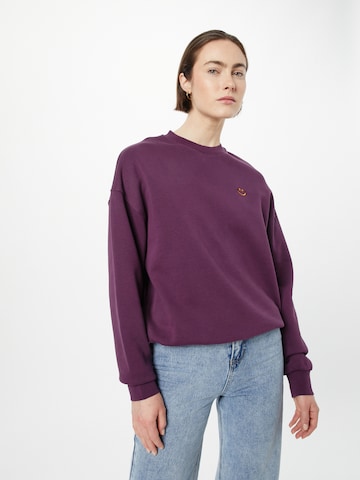 Sweat-shirt 'Grin Cat' Iriedaily en violet : devant