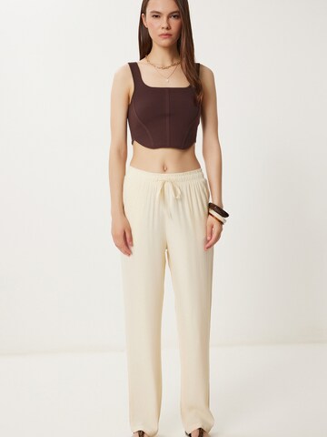 Happiness İstanbul Свободный крой Штаны в Бежевый